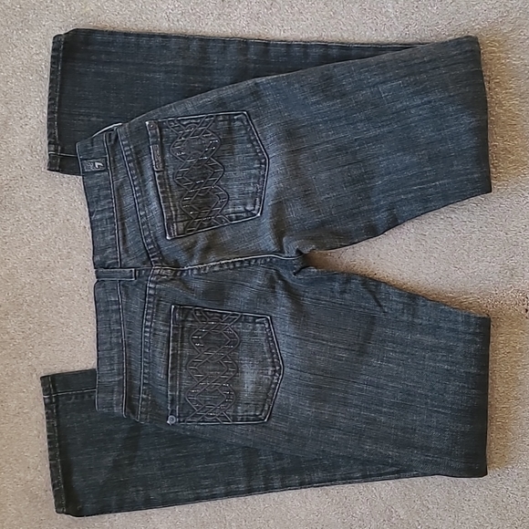 7 for all mankind Straight Leg Dark Gray Jeans - Picture 9 of 10